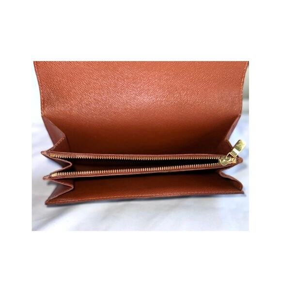 Louis Vuitton Monogram Portefeuille Sarah Long Wallet Brown Vintage - Picture 8 of 9